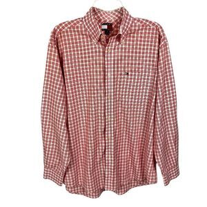 Tommy Hilfiger Vintage Red Plaid Long Sleeve Button Down Shirt Men’s Medium